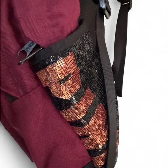 Victoria Secret PiNK Bling Campus sequin Backpack Burgandy Y2K - Picture 4 of 8